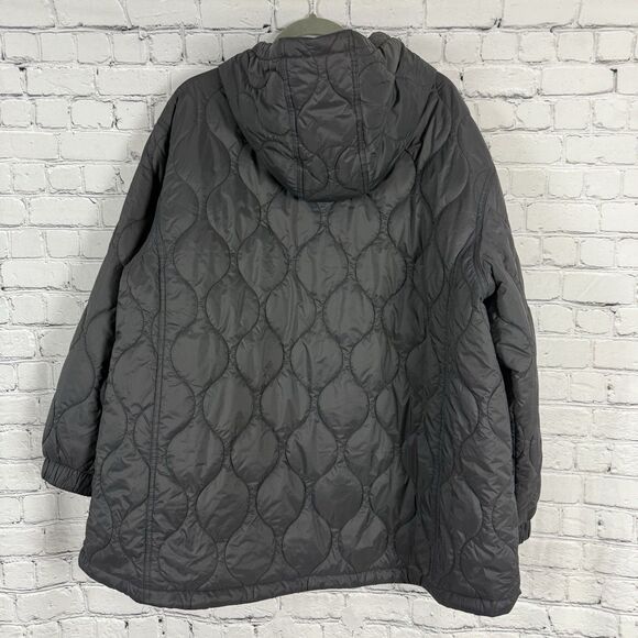 Madewell Airpuff Quilted Packable Popover Puffer Jacket Coat Coal Womens Plus 2X - Picture 4 of 15